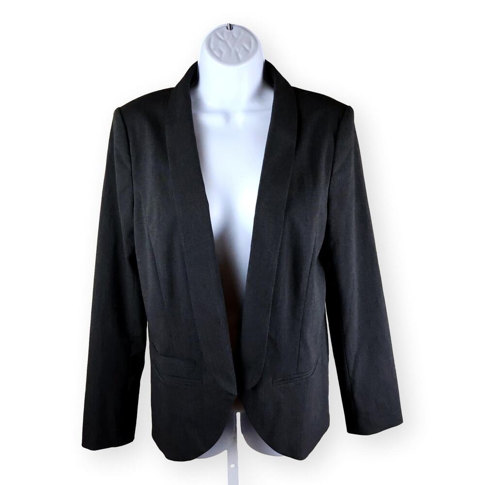 Trouve Black Open Front Waterfall Blazer Jacket S